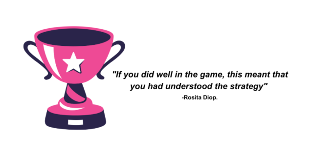 Quote by Rosita Diop saying "If you did well in the game, this meant that you had understood the strategy"