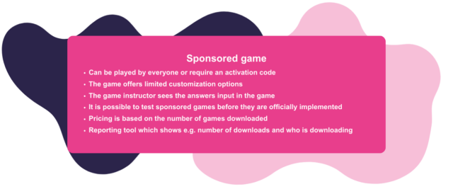 illustration with text about Seppo's sponsored games
