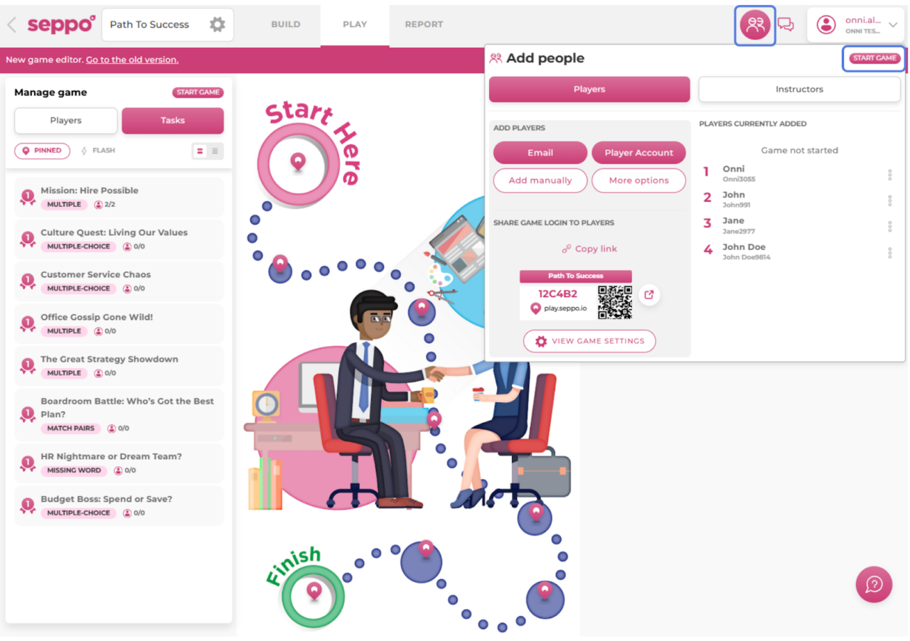 Go Fore Seppo Start playing — Seppo.io