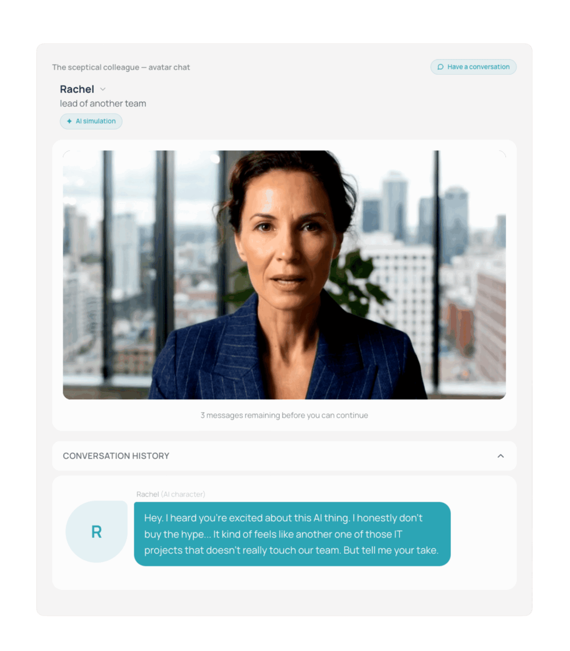 SeppoQ AI simulation for practicing realistic workplace situations