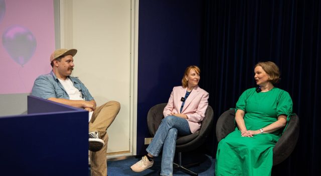 Fireside chat on strategy implementation featuring Santeri Jaakkola, Hanna Saira (OmaSp) and Virpi Karhulahti (Outokumpu) at Seppo Name Day 2026.